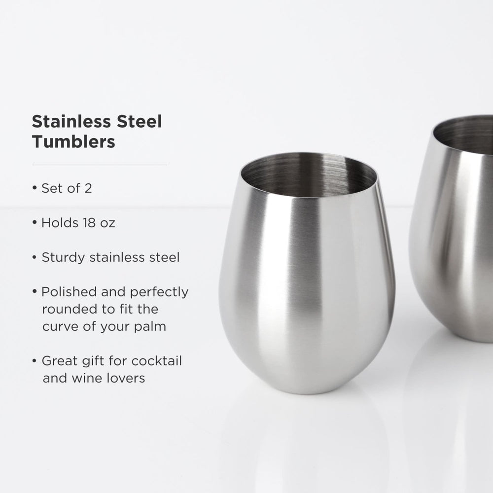 
                      
                        Viski Stainless Steel Wine Tumblers, Set of 2
                      
                    