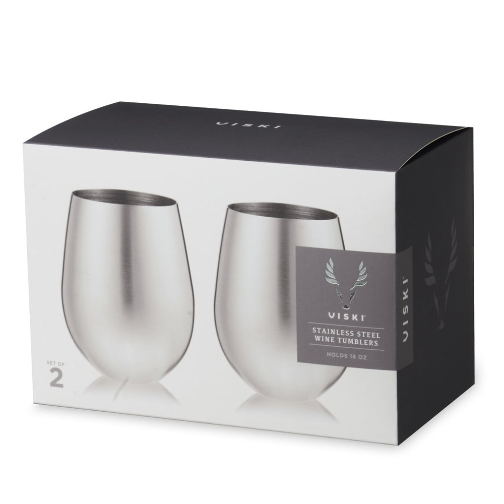 
                      
                        Viski Stainless Steel Wine Tumblers, Set of 2
                      
                    