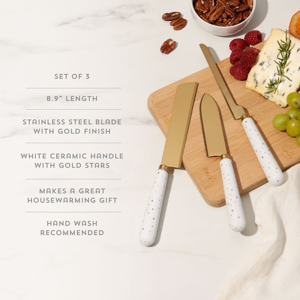 
                      
                        Twine Living Starlight Stainless Steel Cheese Knives, Set of 3 - lily & onyx
                      
                    