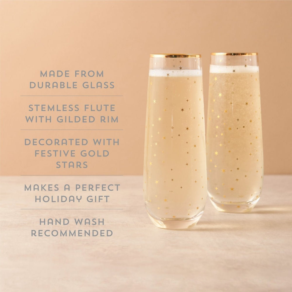 
                      
                        Twine Living Starlight Stemless Champagne Flutes, Set of 2 - lily & onyx
                      
                    