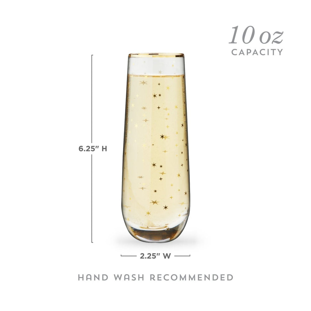 
                      
                        Twine Living Starlight Stemless Champagne Flutes, Set of 2 - lily & onyx
                      
                    