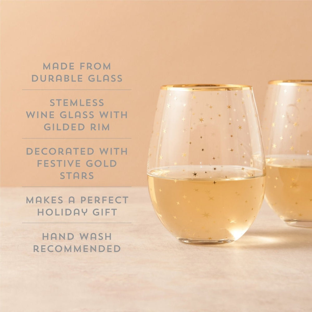 
                      
                        Twine Living Starlight Stemless Wine Glasses, Set of 2 - lily & onyx
                      
                    