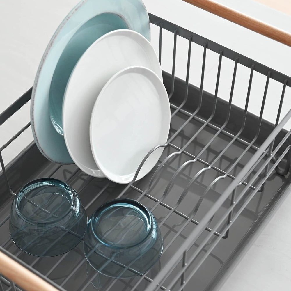 
                      
                        Yamazaki Home Steel Dish Rack with Wood Handles - lily & onyx
                      
                    