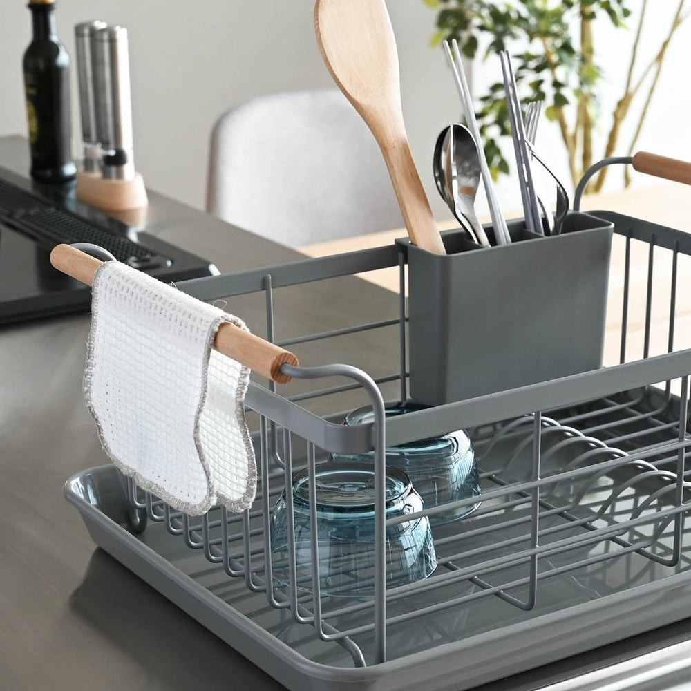 
                      
                        Yamazaki Home Steel Dish Rack with Wood Handles - lily & onyx
                      
                    