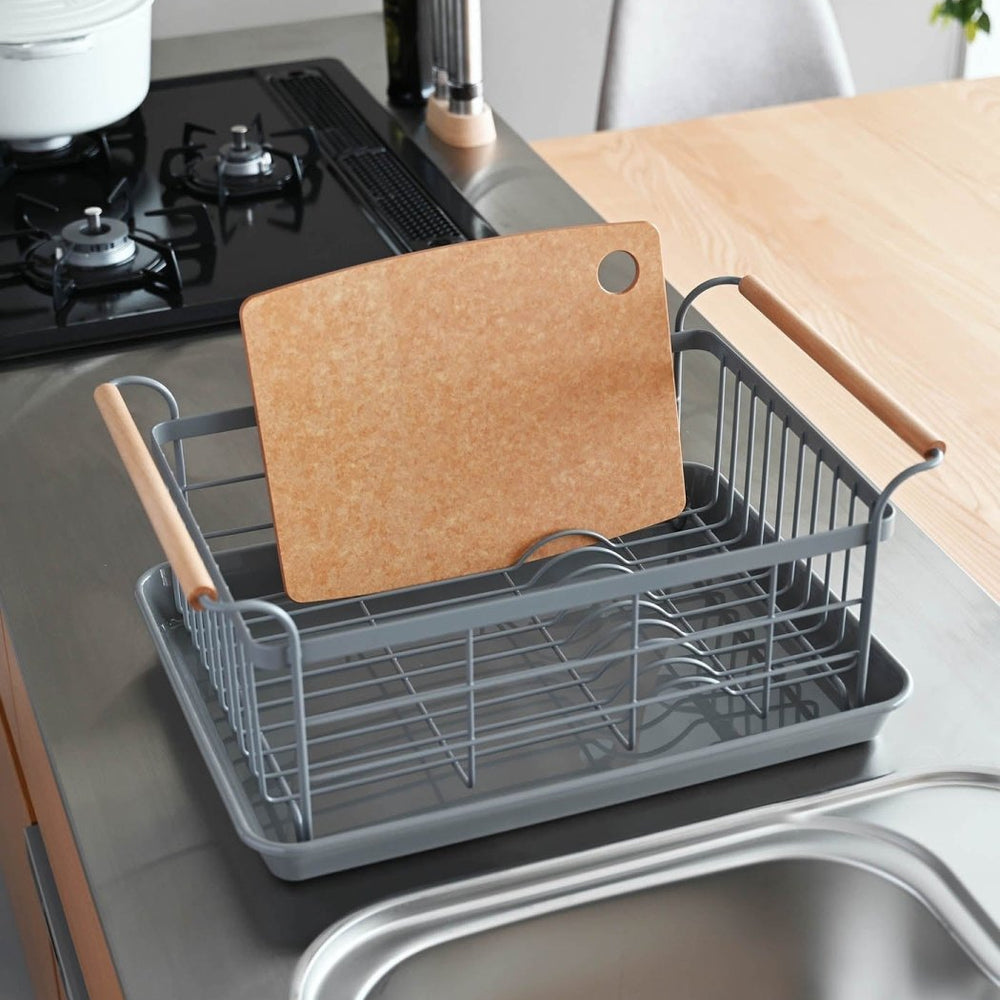 
                      
                        Yamazaki Home Steel Dish Rack with Wood Handles - lily & onyx
                      
                    
