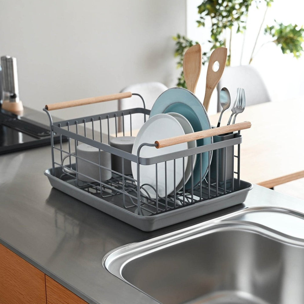 
                      
                        Yamazaki Home Steel Dish Rack with Wood Handles - lily & onyx
                      
                    