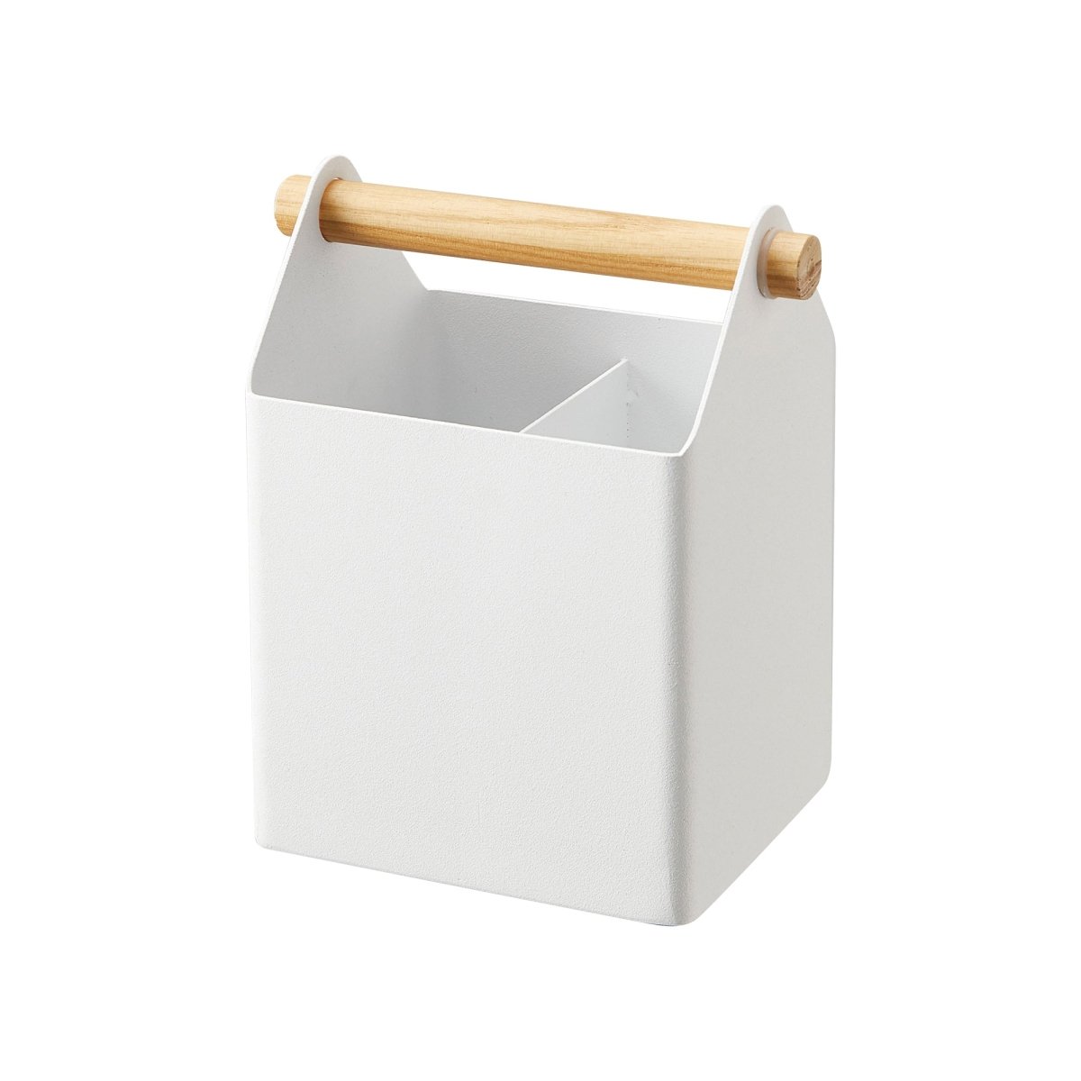 Yamazaki Home Steel Pen & Desk Organizer with Wood Handle, Small - lily & onyx