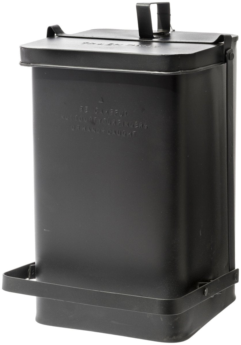 puebco Steel Step Trash Can, Black - lily & onyx