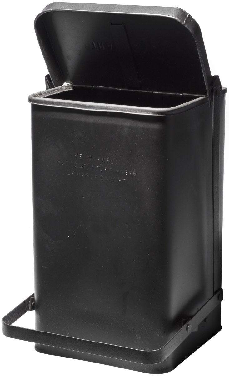 puebco Steel Step Trash Can, Black - lily & onyx