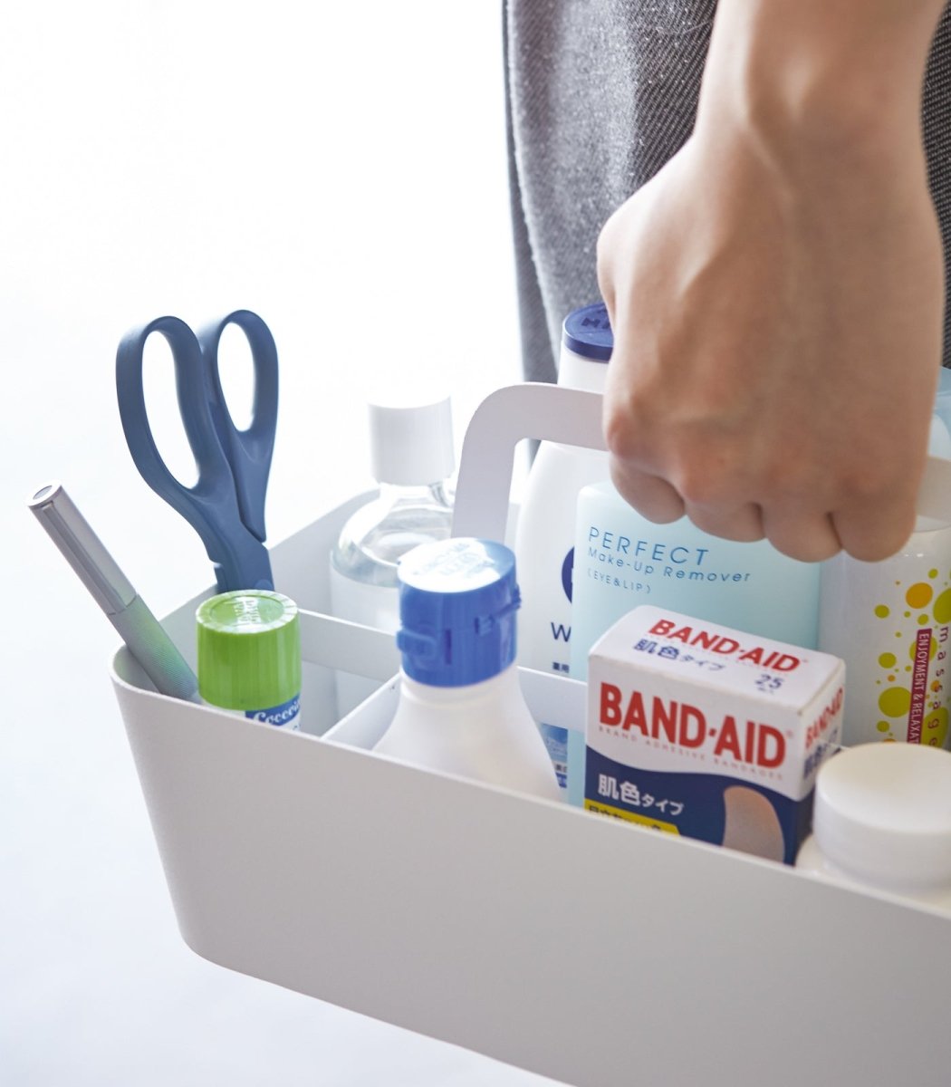Yamazaki Home Steel Storage Caddy with Compartments