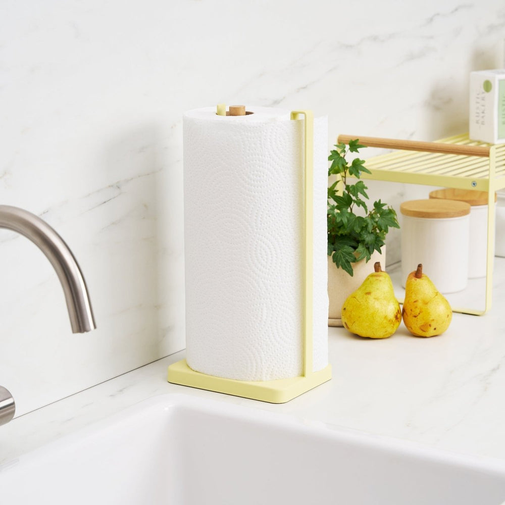 Yamazaki Home Steel & Wood Paper Towel Holder - Yellow Pear - lily & onyx