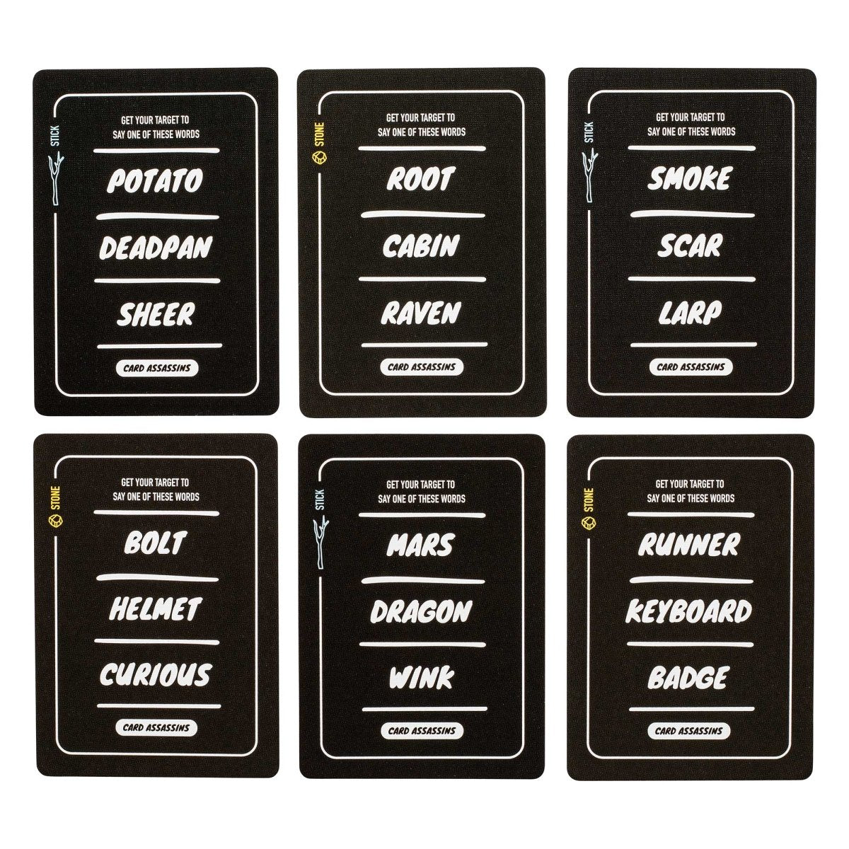 Stellar Factory Card Assassins Sticks & Stones Expansion - 250+ Kill Words