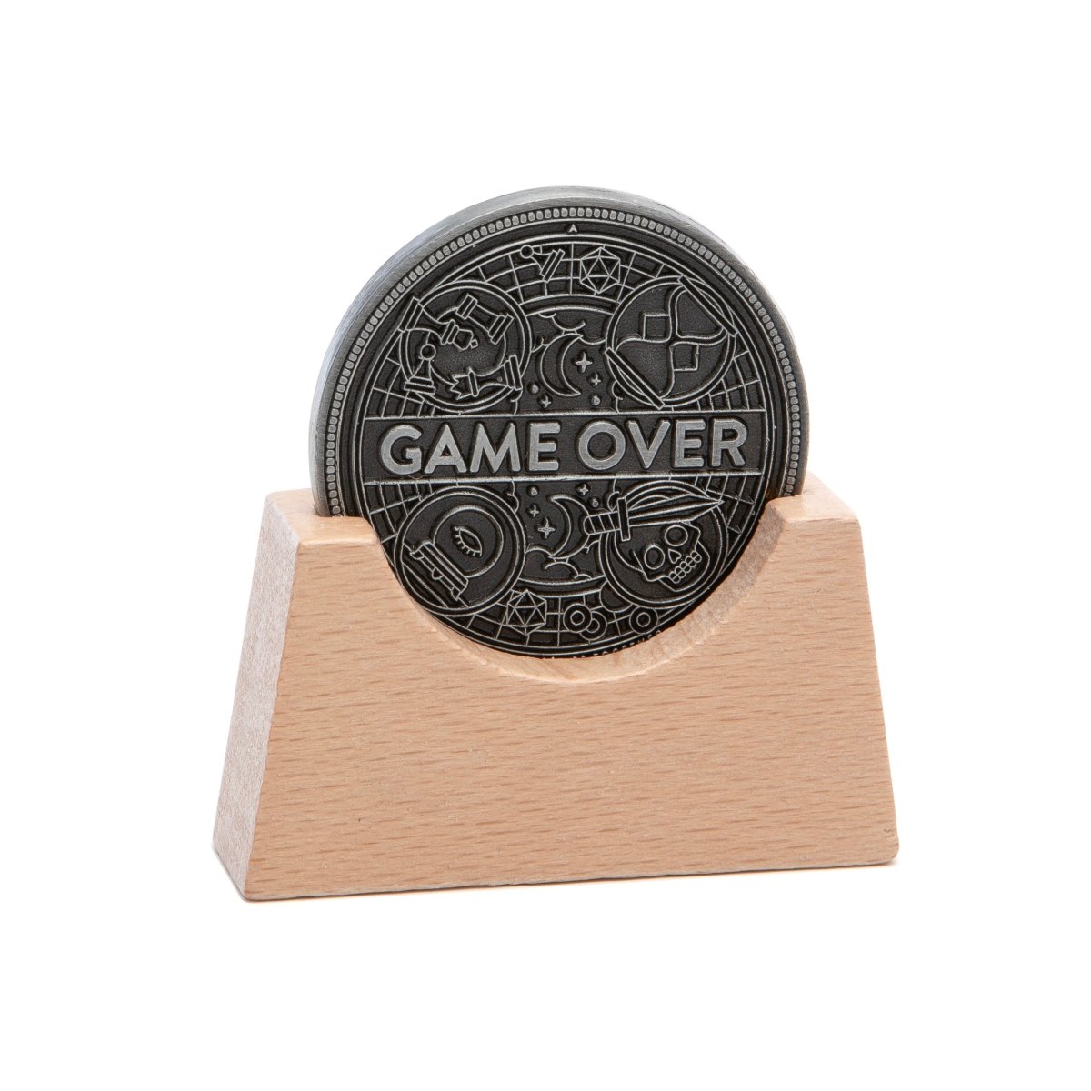 Stellar Factory Game Over Coin - Metal Decision Maker Coin with Display Stand