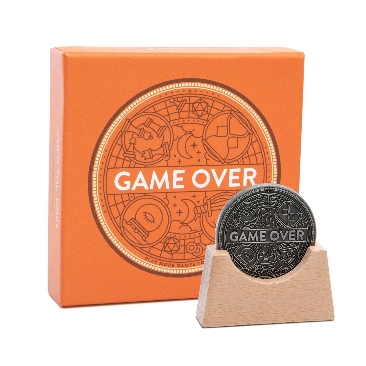 Stellar Factory Game Over Coin - Metal Decision Maker Coin with Display Stand