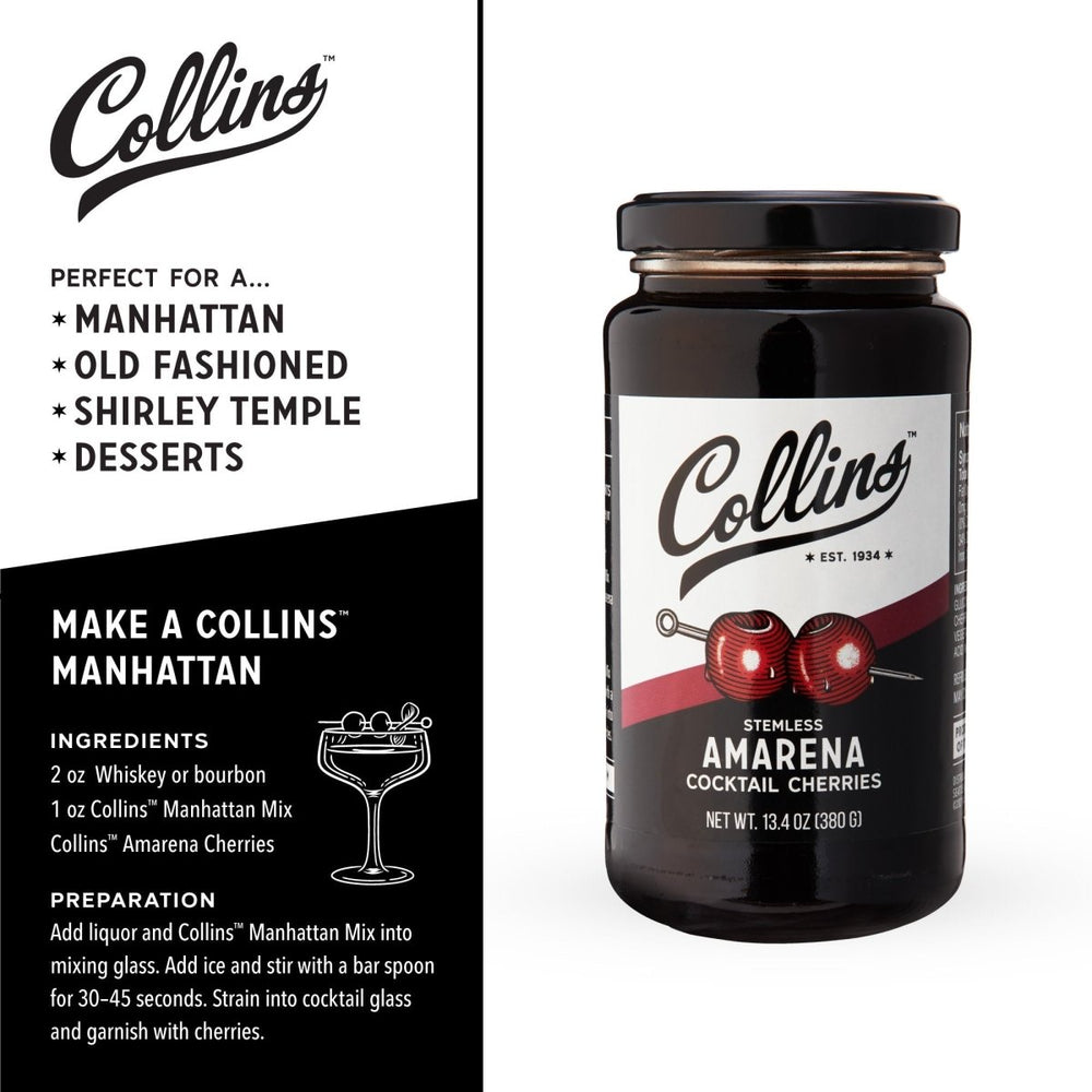 
                      
                        Collins Stemless Amarena Cherries, 13.4 oz - lily & onyx
                      
                    
