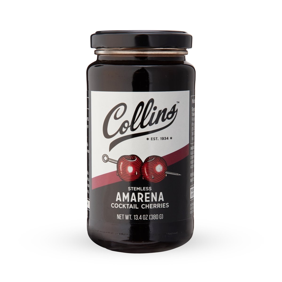 Collins Stemless Amarena Cherries, 13.4 oz - lily & onyx