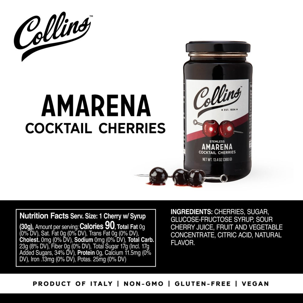 
                      
                        Collins Stemless Amarena Cherries, 13.4 oz - lily & onyx
                      
                    