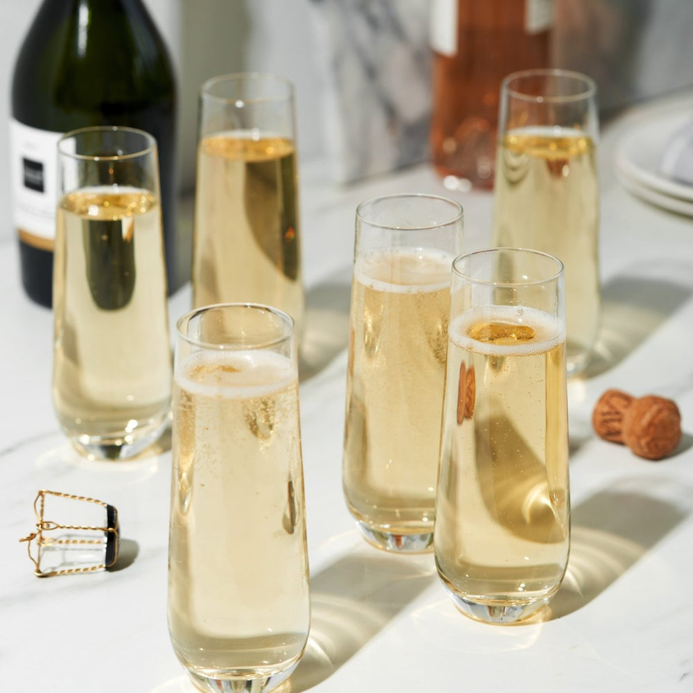 True Stemless Champagne Flutes, Set of 8 - lily & onyx