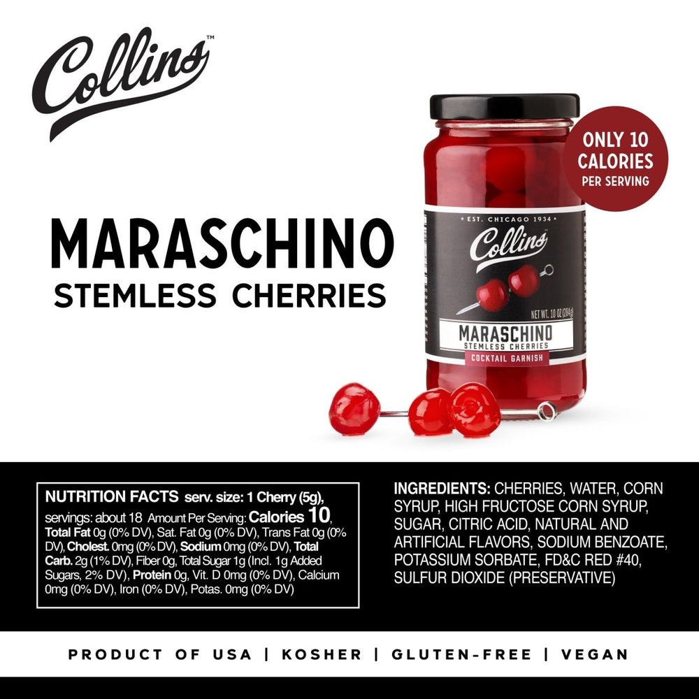 
                      
                        Collins Stemless Cocktail Cherries, 10 oz - lily & onyx
                      
                    