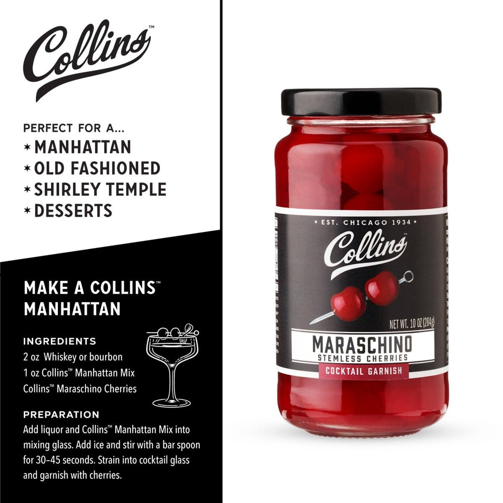 
                      
                        Collins Stemless Cocktail Cherries, 10 oz - lily & onyx
                      
                    
