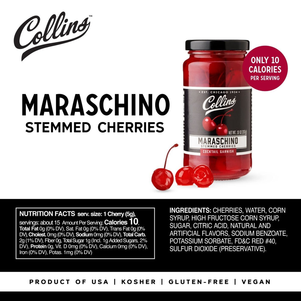 
                      
                        Collins Stemmed Cocktail Cherries, 10 oz - lily & onyx
                      
                    