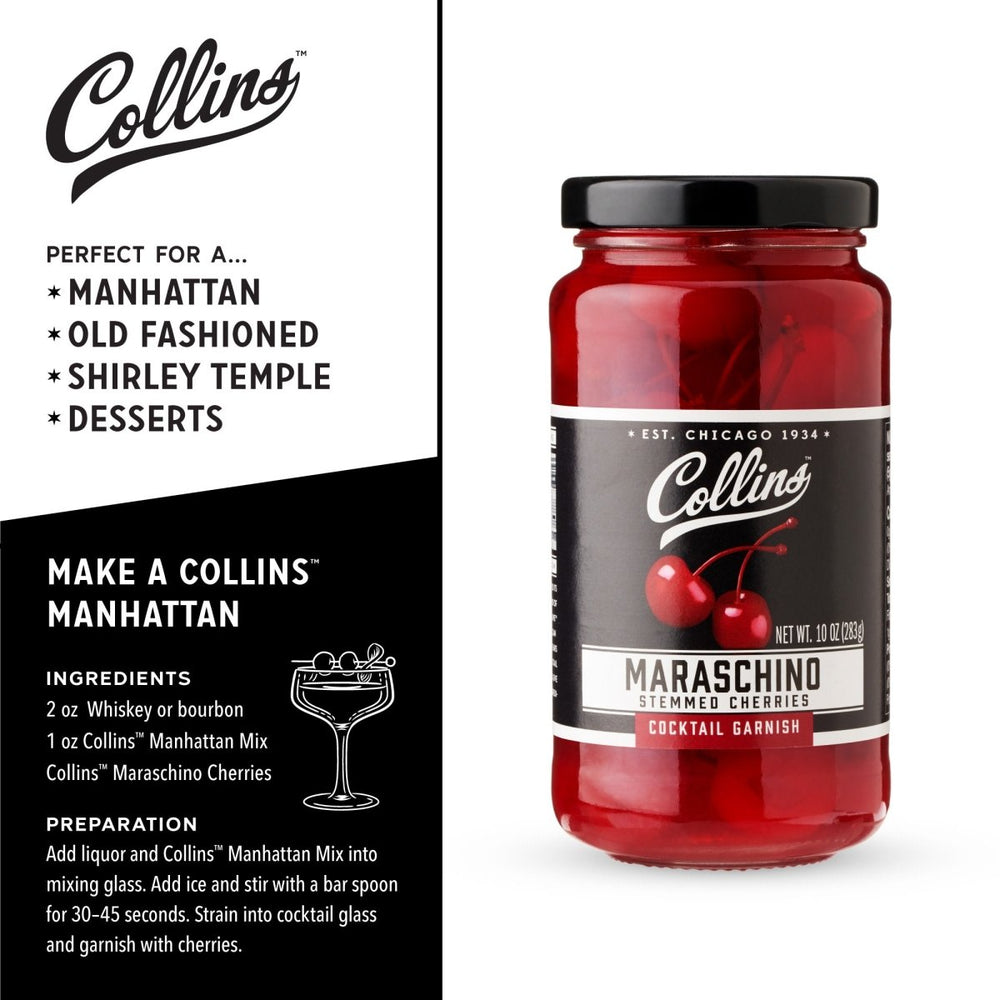 
                      
                        Collins Stemmed Cocktail Cherries, 10 oz - lily & onyx
                      
                    
