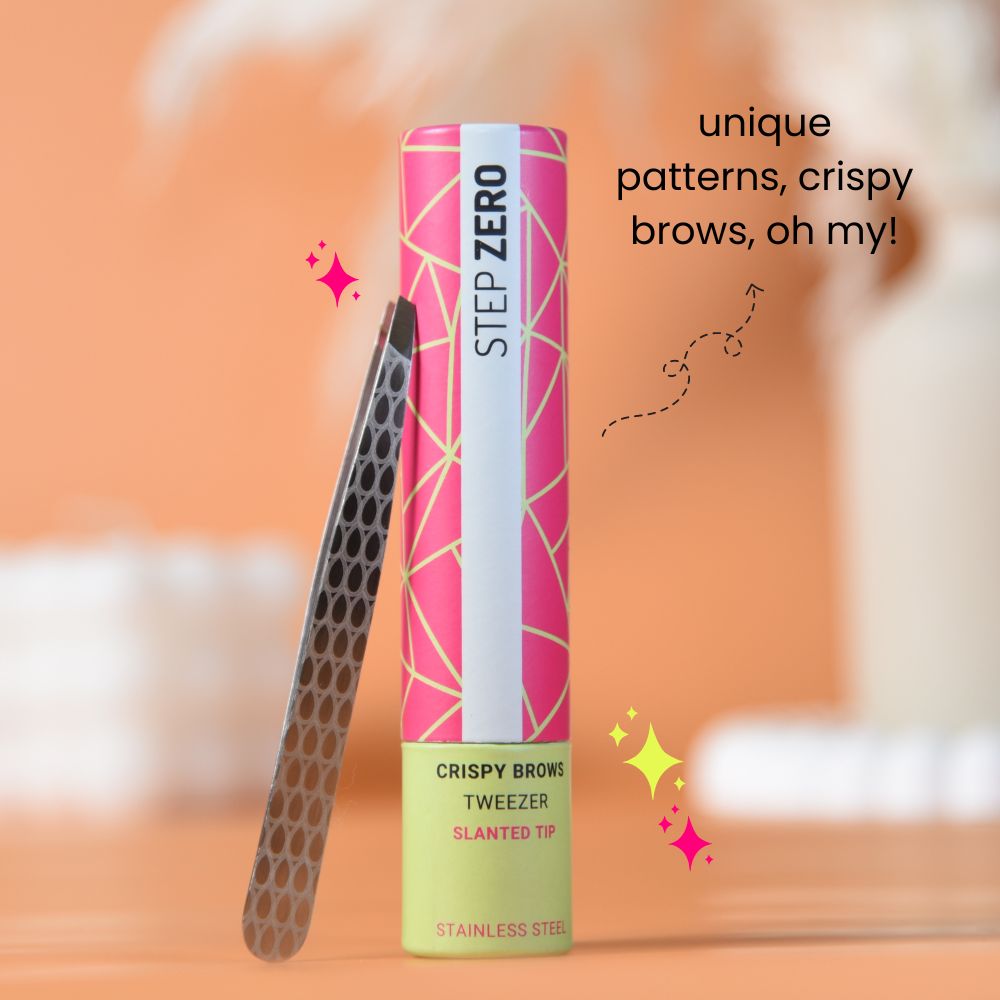STEP ZERO Crispy Brows Stainless Steel Slant-Tip Eyebrow Tweezers