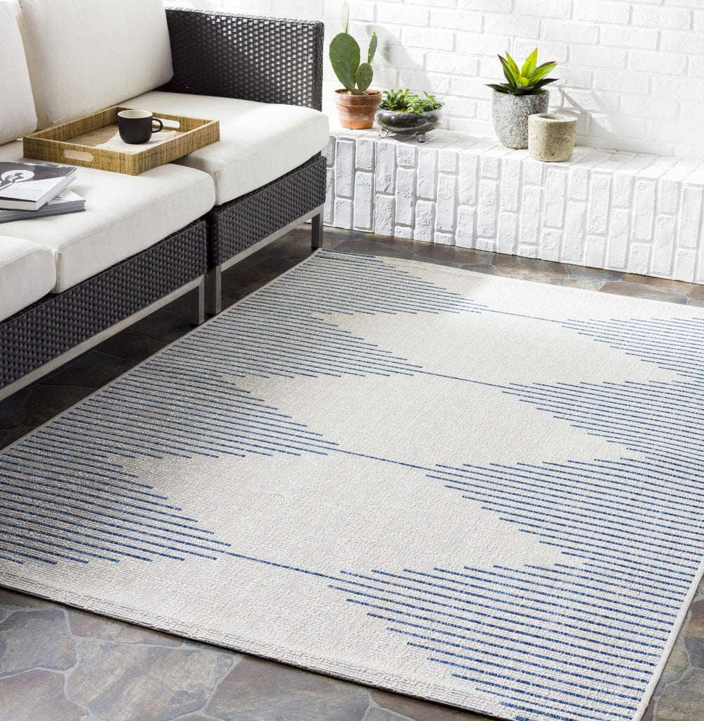 Hauteloom Stephan Blue & Cream Area Rug - lily & onyx