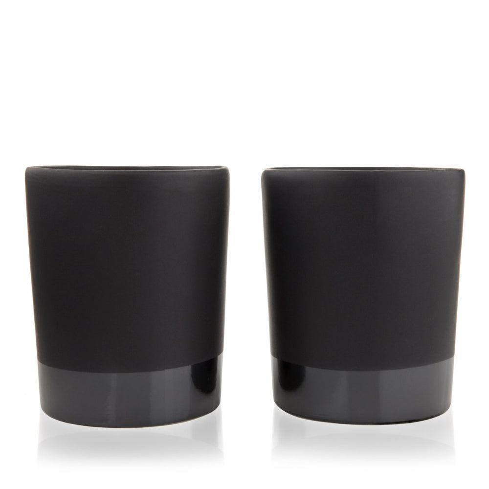Viski Stoneware Tumblers in Black, Set of 2 - lily & onyx
