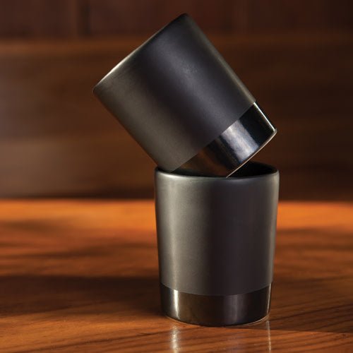 Viski Stoneware Tumblers in Black, Set of 2 - lily & onyx