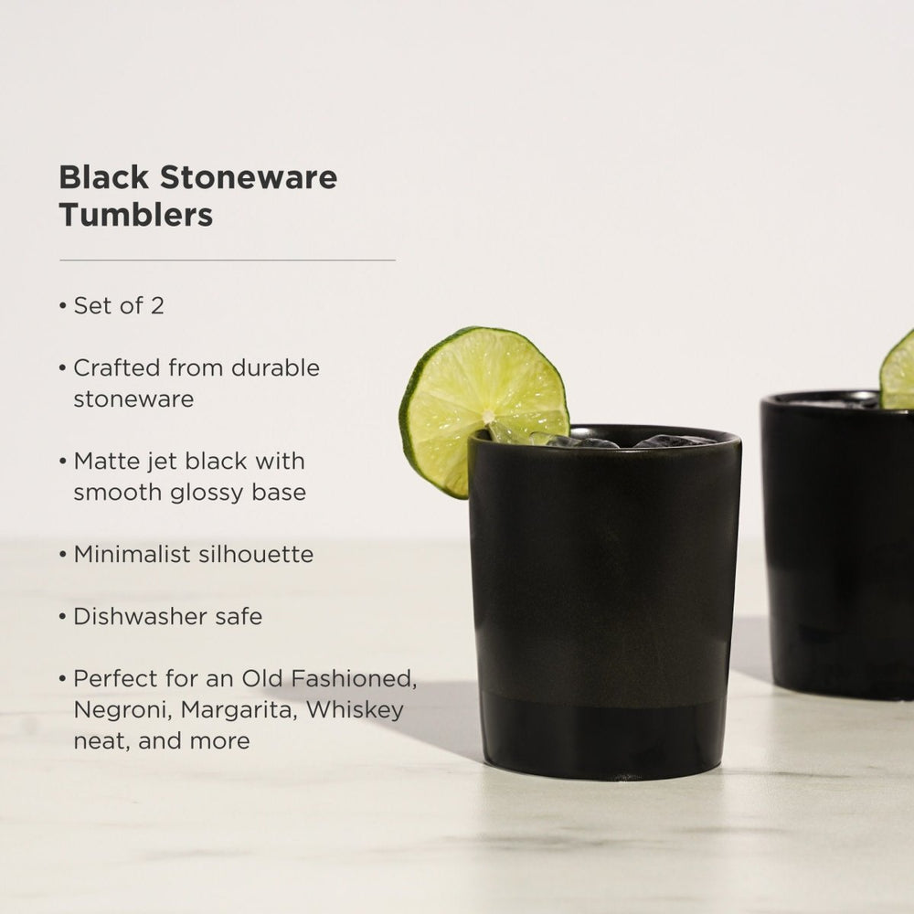 
                      
                        Viski Stoneware Tumblers in Black, Set of 2 - lily & onyx
                      
                    