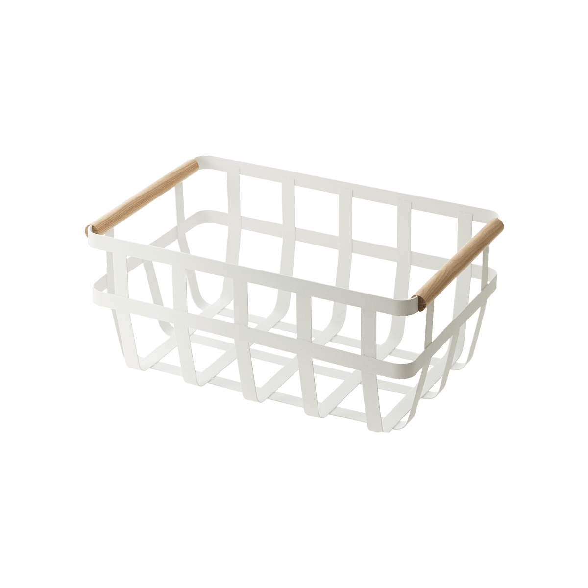 Yamazaki Home Storage Basket, Two Sizes - Steel + Wood - lily & onyx