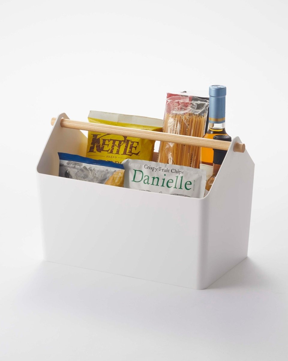 Yamazaki Home Storage Caddy with Wood Handle