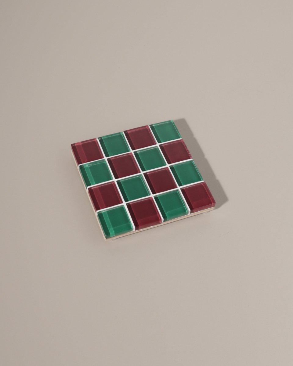 Subtle Art Studios Glass Tile Christmas Coasters - Handcrafted Holiday Night Design