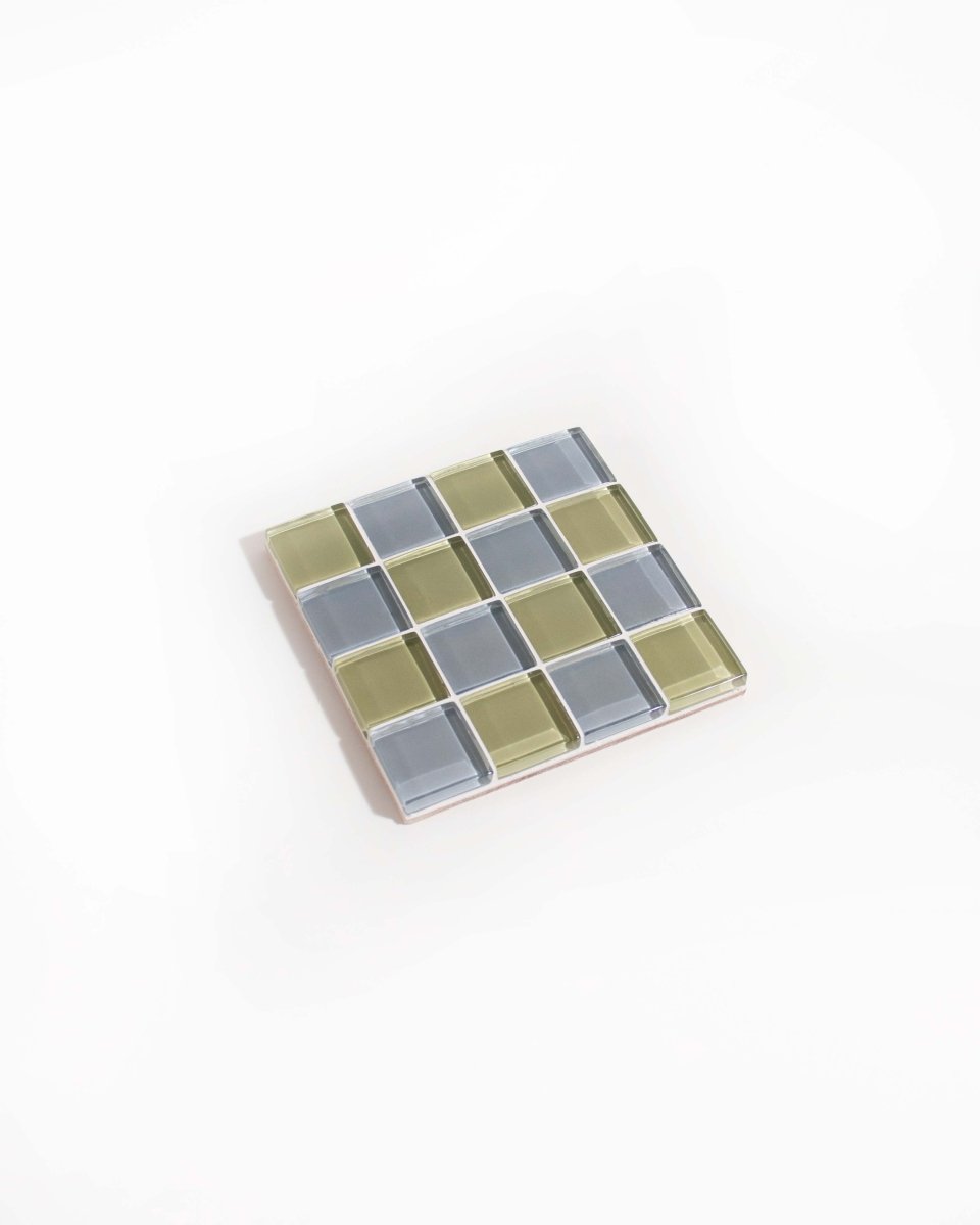 Subtle Art Studios Glass Tile Coaster 3.6" Square | Heat Resistant Handcrafted