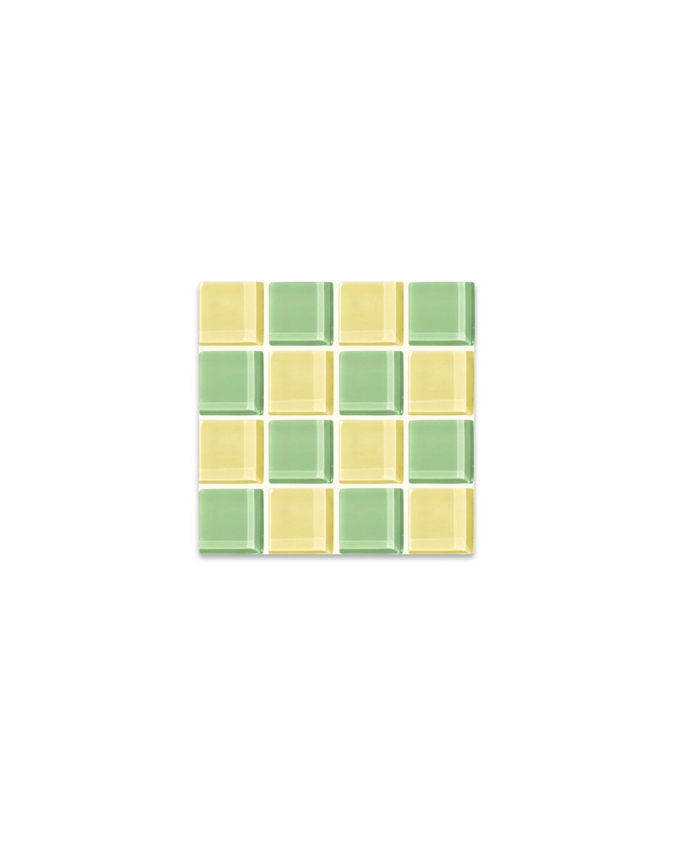 Subtle Art Studios Glass Tile Coaster Baby Corn | Handcrafted Heat - Resistant 3.5"