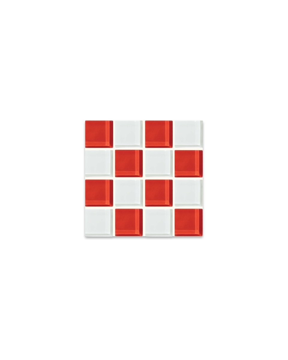 Subtle Art Studios Glass Tile Coaster Cherry Milk Chocolate | Handcrafted 3.5"