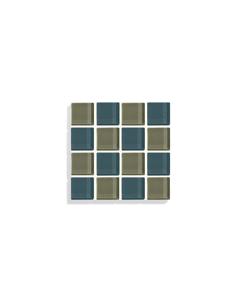 Subtle Art Studios Glass Tile Coaster Dusted Moss - Handcrafted Heat Resistant Square