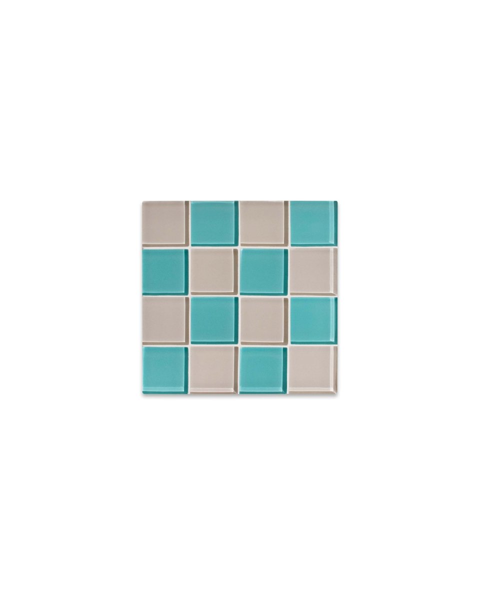 Subtle Art Studios Glass Tile Coaster - French Design | Handcrafted 3.5" Square