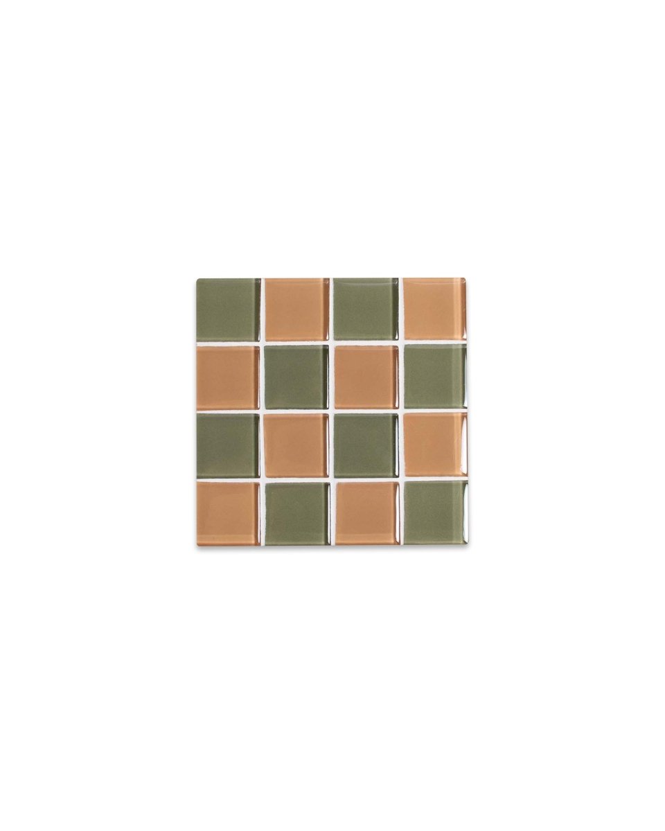 Subtle Art Studios Glass Tile Coaster - I Olive You | Handcrafted 3.5" Square