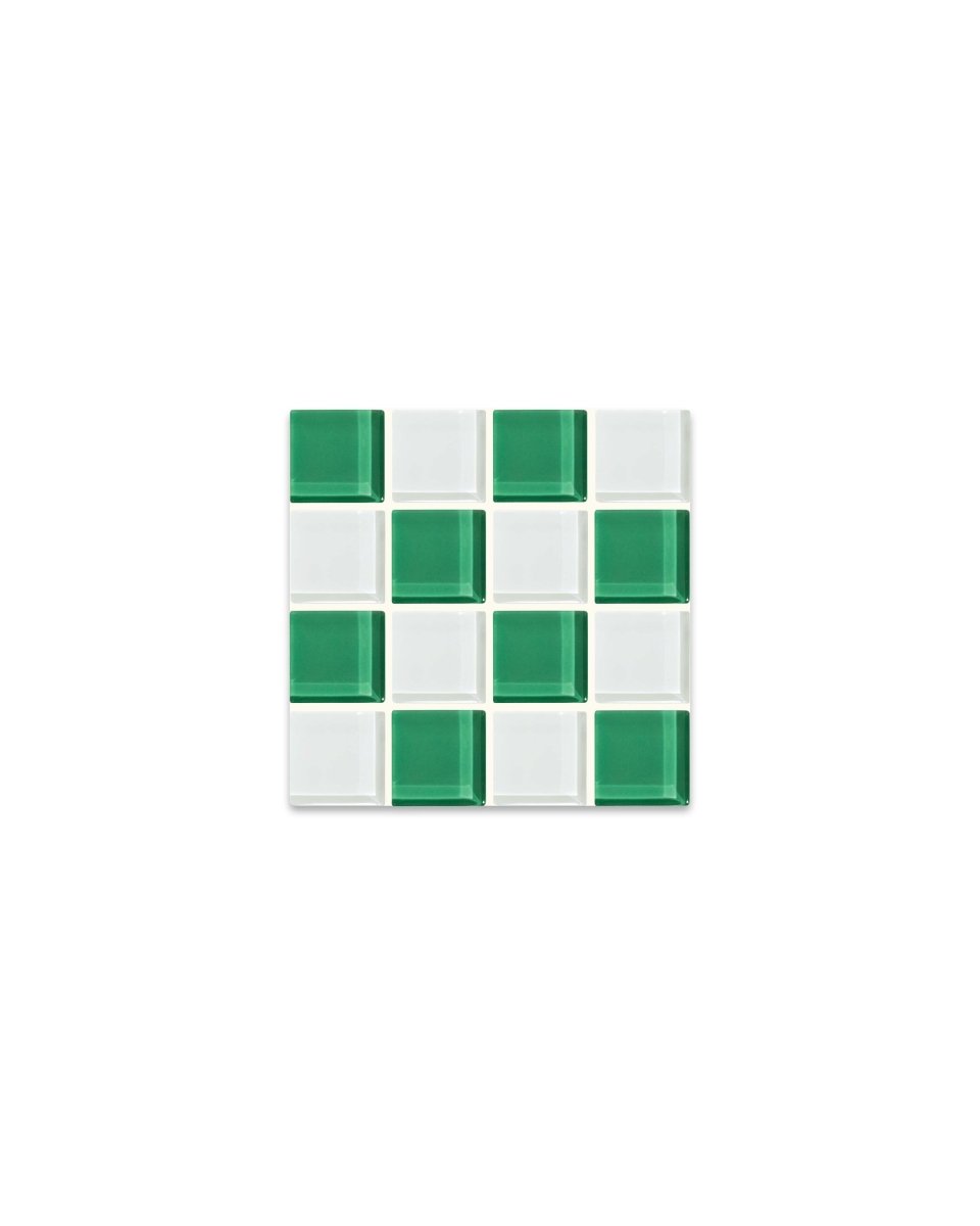 Subtle Art Studios Glass Tile Coaster - Key Lime Pie Chocolate Design | 3.5" Square