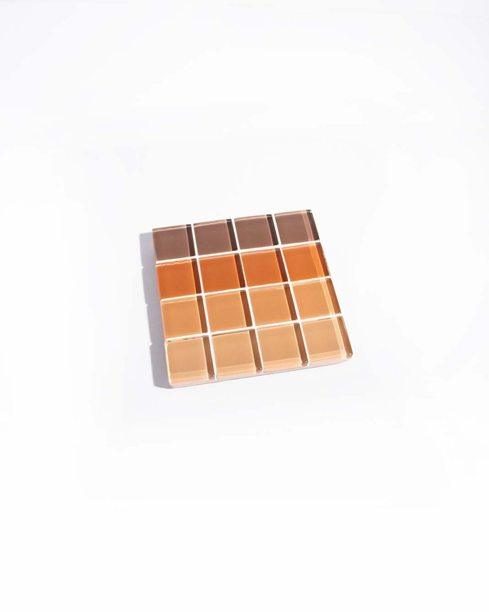 Subtle Art Studios Glass Tile Coaster - Ombre Copper - Heat Resistant - 3.5" Square