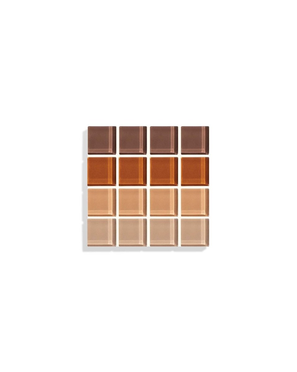 Subtle Art Studios Glass Tile Coaster - Ombre Copper - Heat Resistant - 3.5" Square