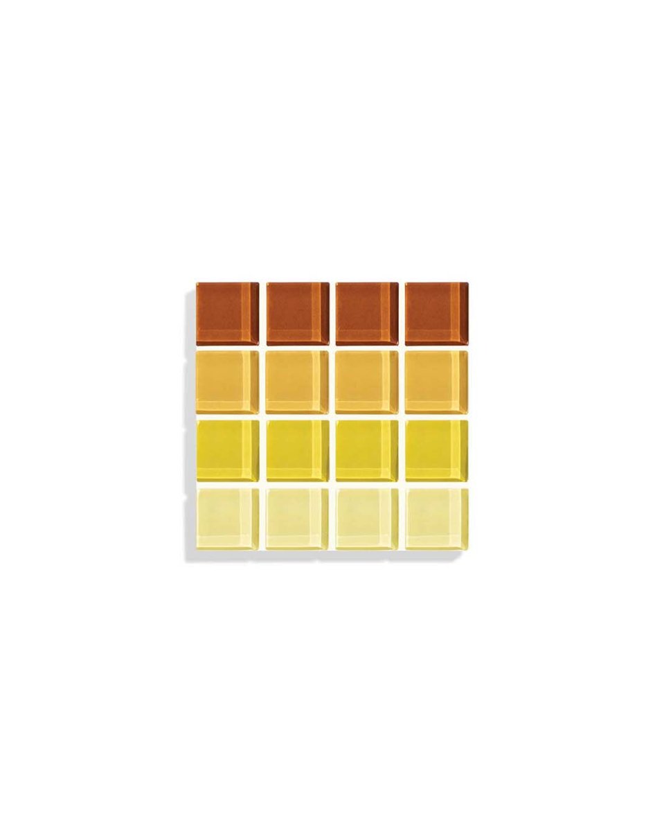 Subtle Art Studios Glass Tile Coaster - Ombre Yellow - Handcrafted Heat Resistant