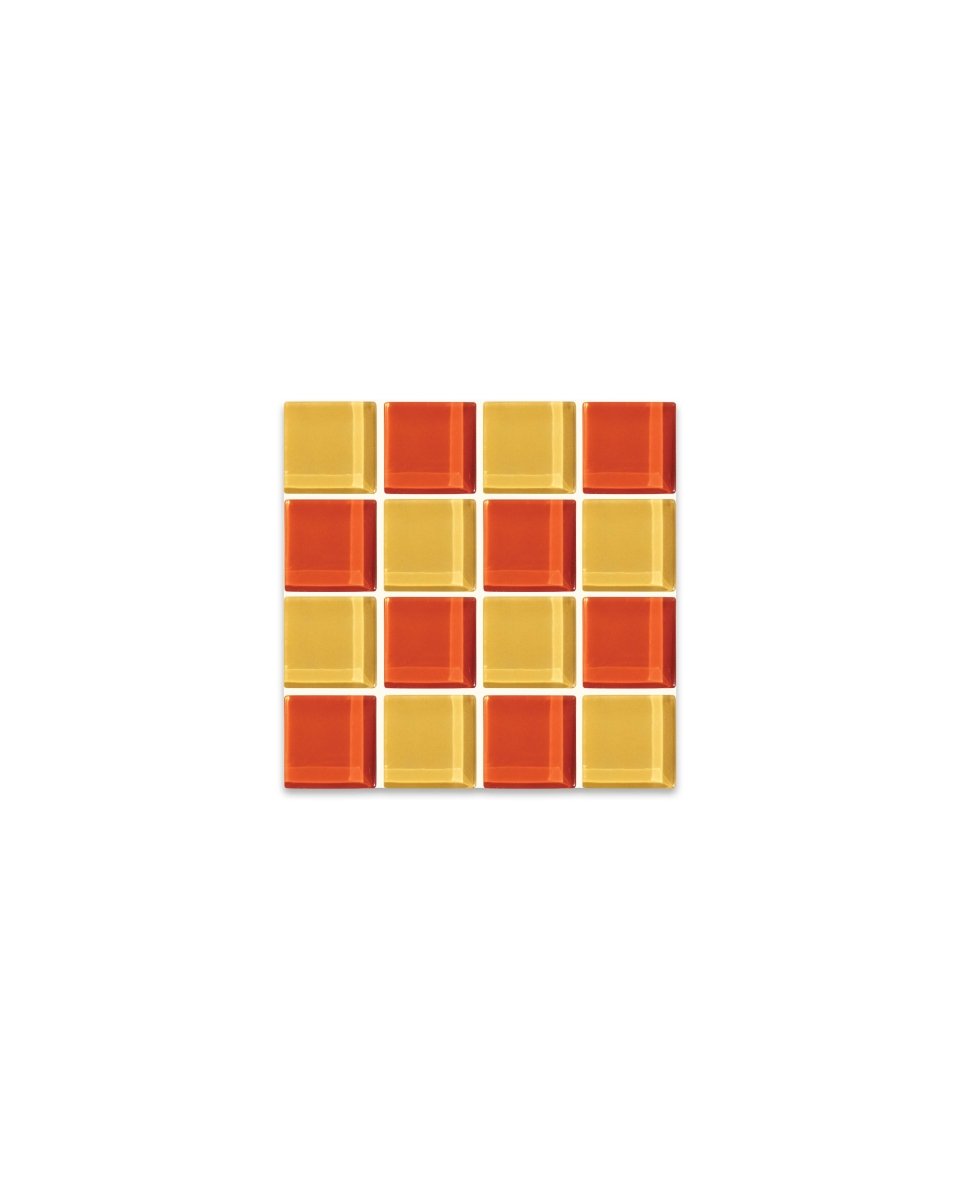 Subtle Art Studios Glass Tile Coaster Set - Candy Cone Design | Handcrafted 3.5" Square