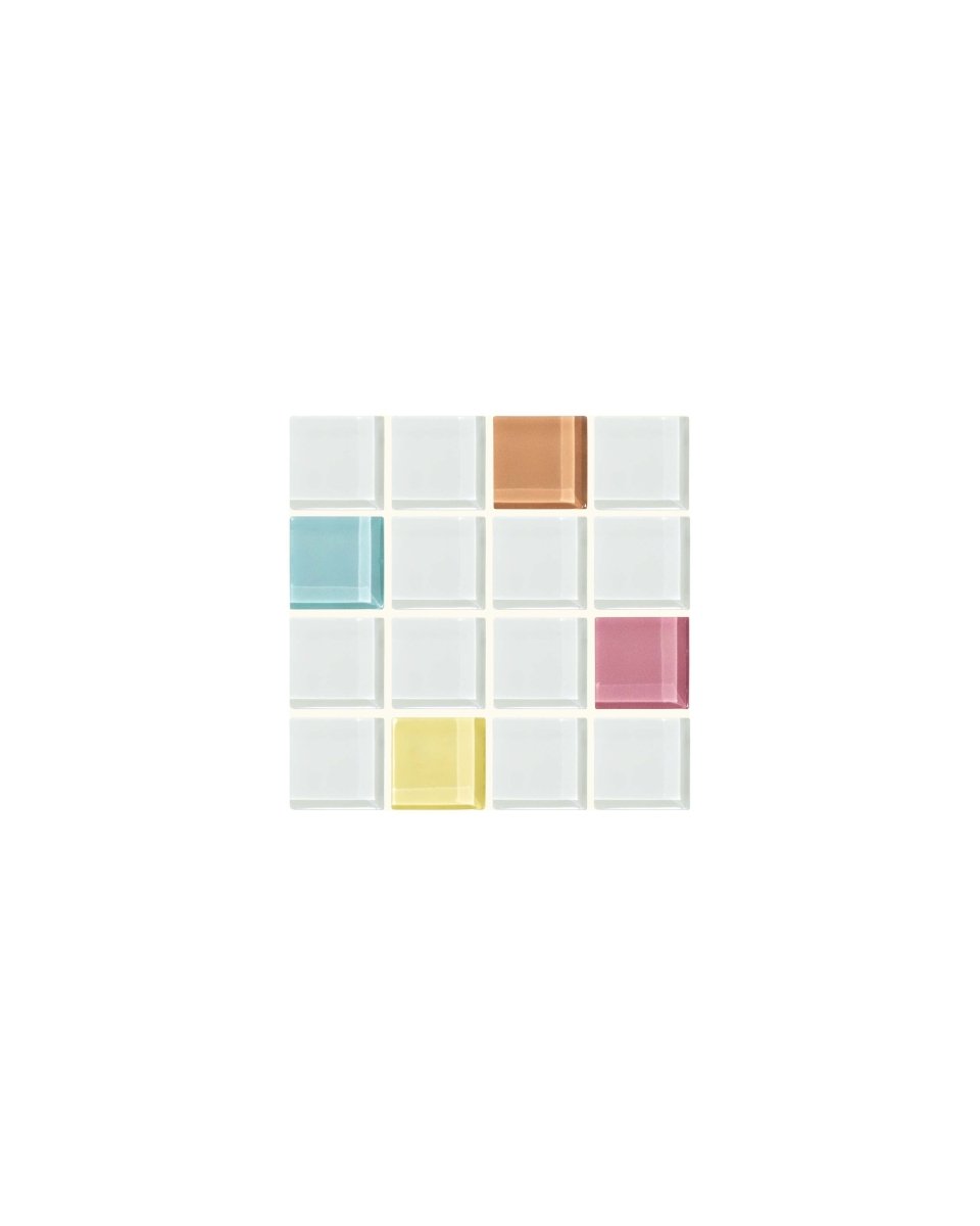 Subtle Art Studios Glass Tile Coaster Set - Handcrafted Randomness Design - 3.5" Square