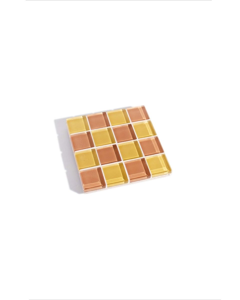 Subtle Art Studios Glass Tile Coaster Set - Honey Milk | Handcrafted Heat Resistant