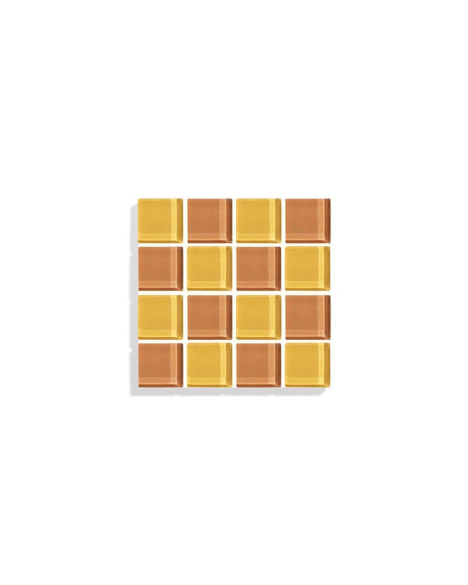 Subtle Art Studios Glass Tile Coaster Set - Honey Milk | Handcrafted Heat Resistant
