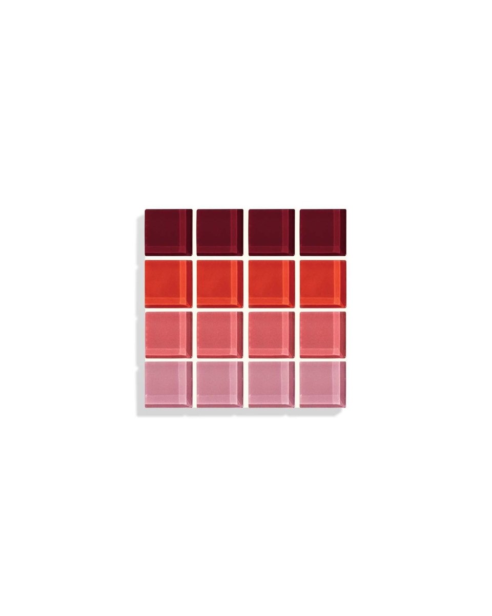Subtle Art Studios Glass Tile Coaster Set - Ombre Blush Pink | Handcrafted Square