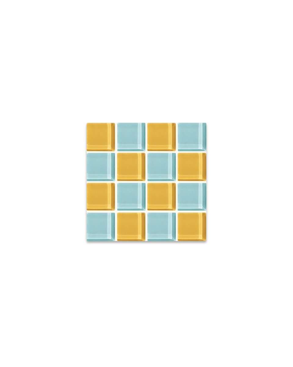 Subtle Art Studios Glass Tile Coaster Summer Day | Handcrafted Heat - Resistant 3.5"